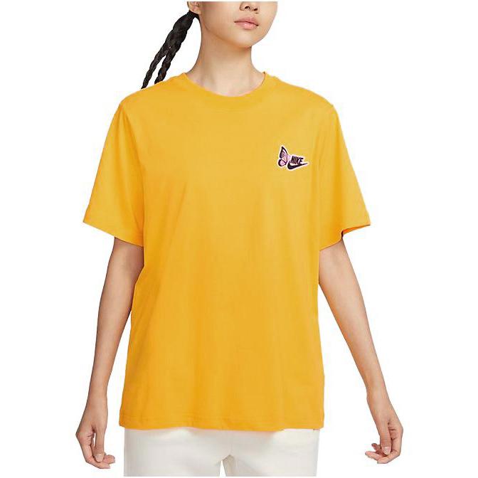 New Nike Set In Sleeve T Shirt Women's Yellow FD2548-739