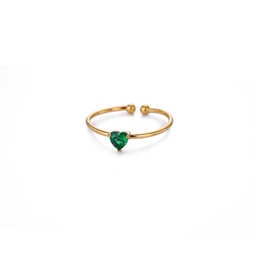 Позолоченное 18K кольцо-сердце с 12-цветными цирконами-камнями рождения для женщин Platinum