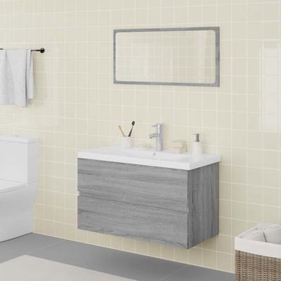 Vidaxl Bathroom Furniture Set, Sonoma Oak Grey