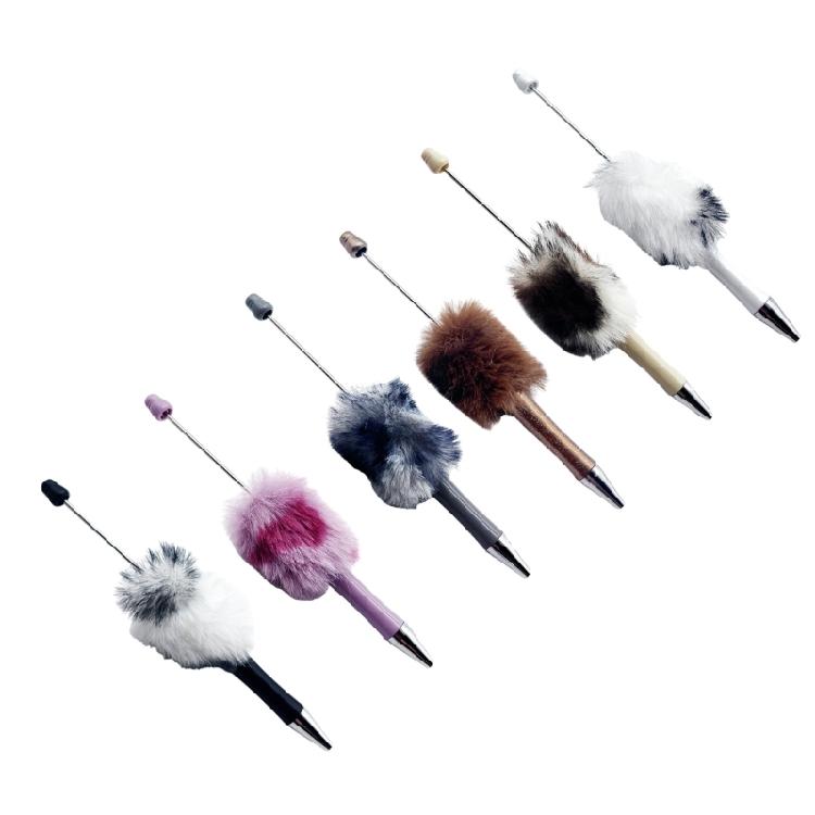 6x/Set Beadable Ballpoint Pen Signature Pen Writing Pen Plush Beadable Pen 1