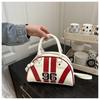 Sac à Bandoulière Rayé Color Block en Similicuir pour Femme Été Nouveau Sac de Soirée Semi-Cercle Sac à Main Sacoche Bowler Tendance