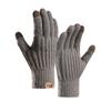 Winter Warm Touchable Gloves with Double Layer Thick Wool and Outdoor Arctic Velvet Inner Knitted Gloves