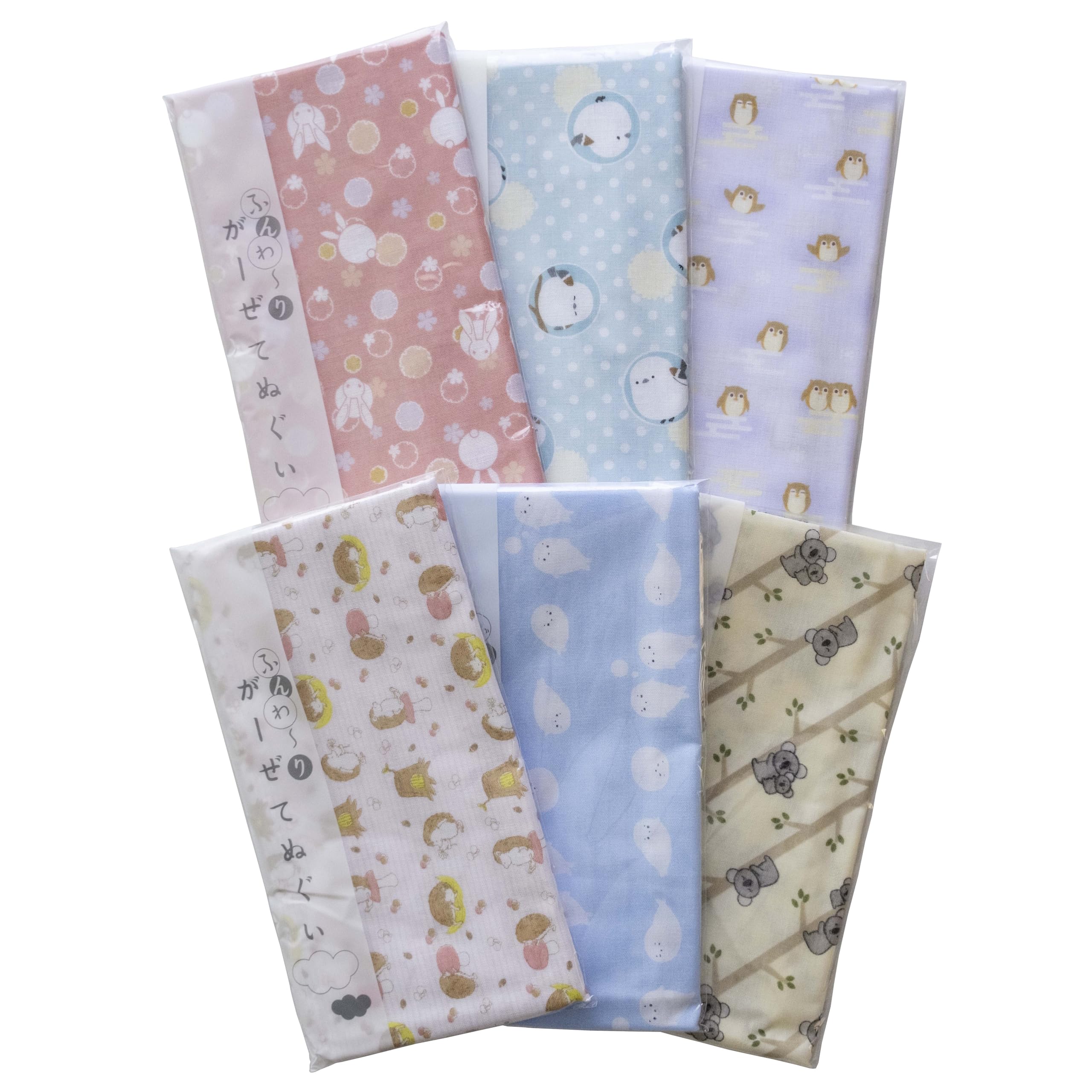 

Made in Fluffy Gauze Hand 88cm x 34cm Animal Set of Japan, Towels, 100% Cotton, Approx. (Random Design, 6)