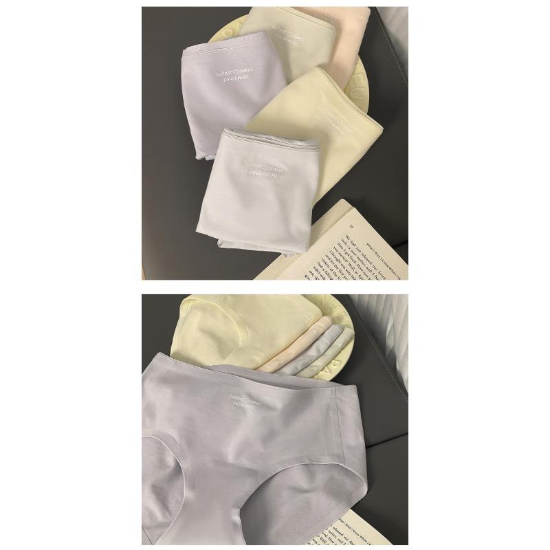 Womens Elongated Crotch Mid Waist Combed Cotton Seamless Antibacterial Underwear
