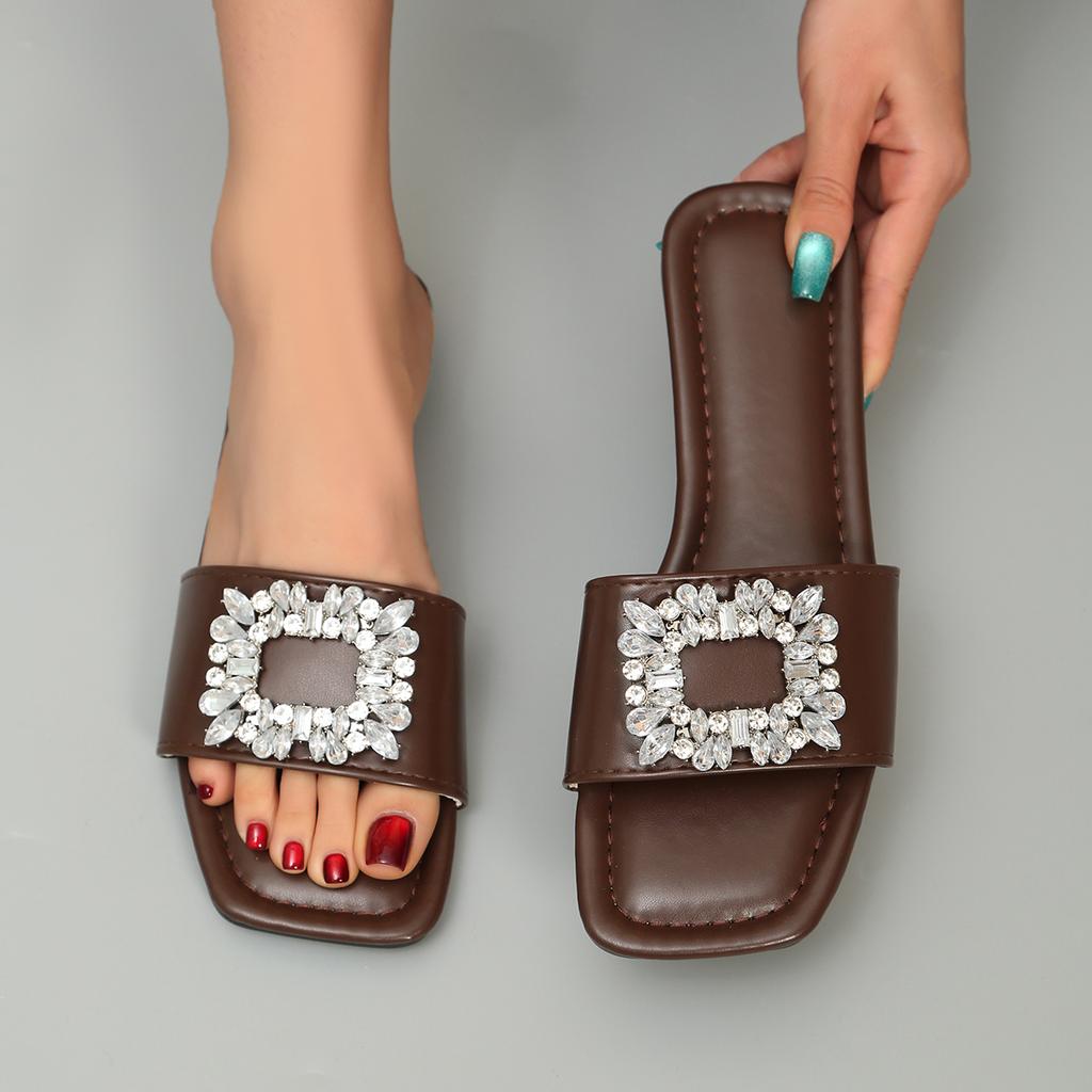 Fashion Sandals for Women 2025 Summer Open Toe Women Flower Slippers Shoes Ladies Comfort Soft Sole Beach Vacation Slides Shoes