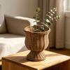 Faux Rattan Vase Handgeflochten Boho Weidenkorb Moderner Bauernhaus Dekorativer Blumentopf für Tischmitte Schlafzimmer Innen Büro Dekoration