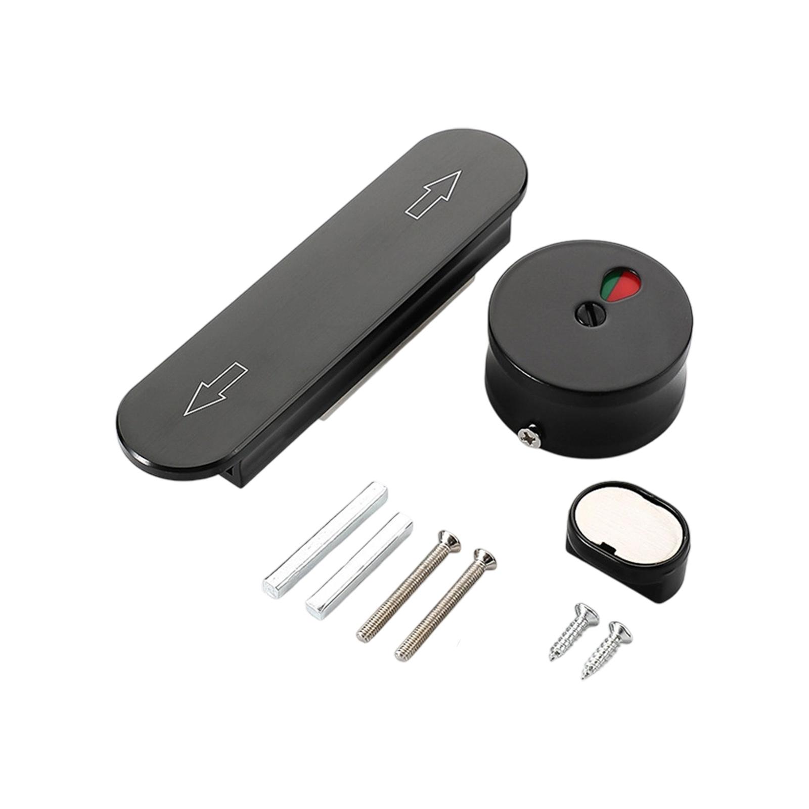 

Quiet Push Lock Bathroom Sliding Door Bolt Zinc Alloy Partition Door Lock with Occupancy Indicator Easy Installation B