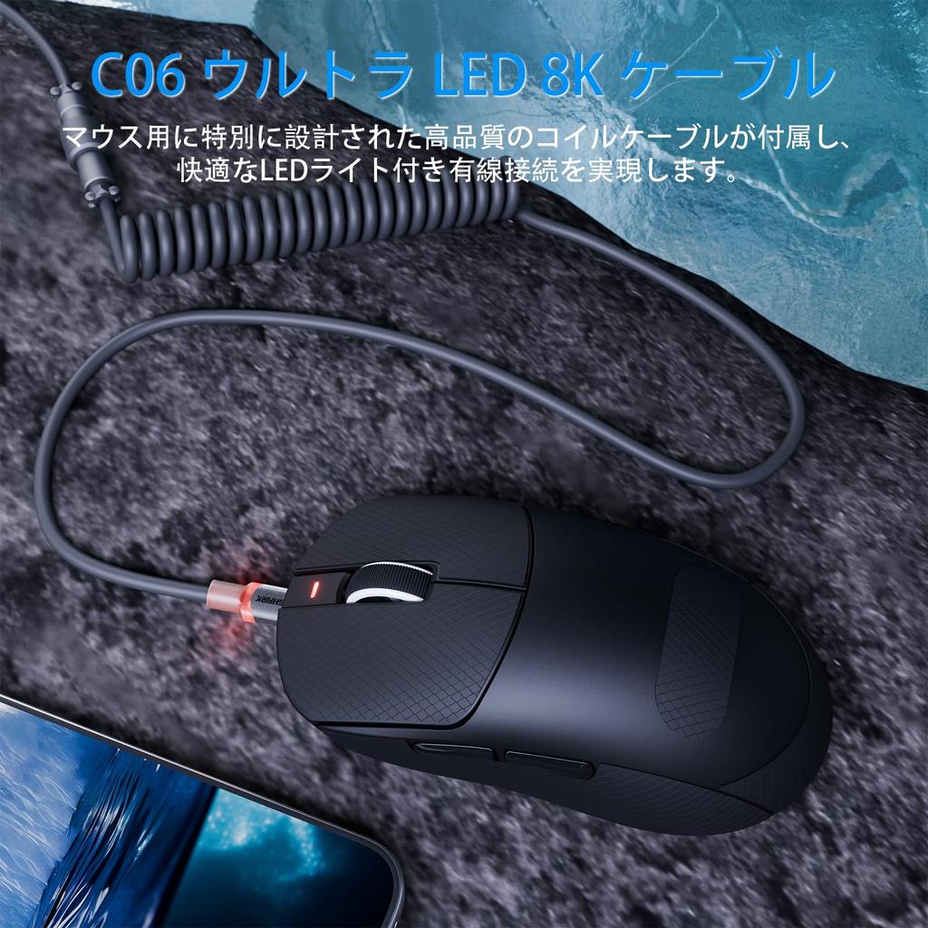 ATTACKSHRAK X8PLUS Lightweight Wireless Gaming with Original Phase Chip DPI Up to Suitable for Medium and Large Hand 500mAh Compatible with AI Cloud