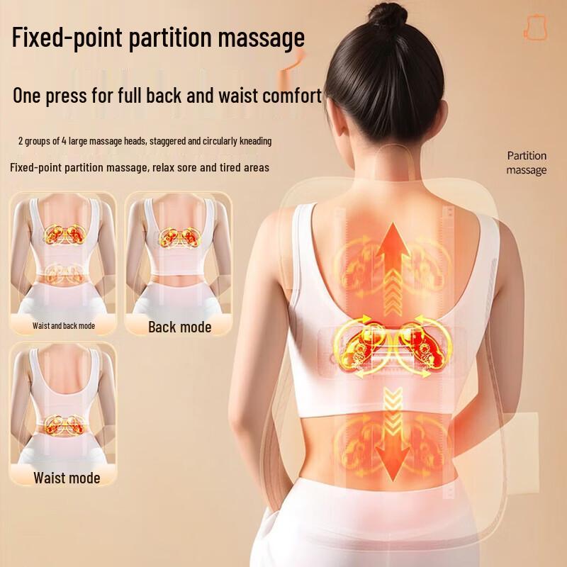Aux Portable Heated Waist & Back Massage Cushion CN Plug (adapter Included)