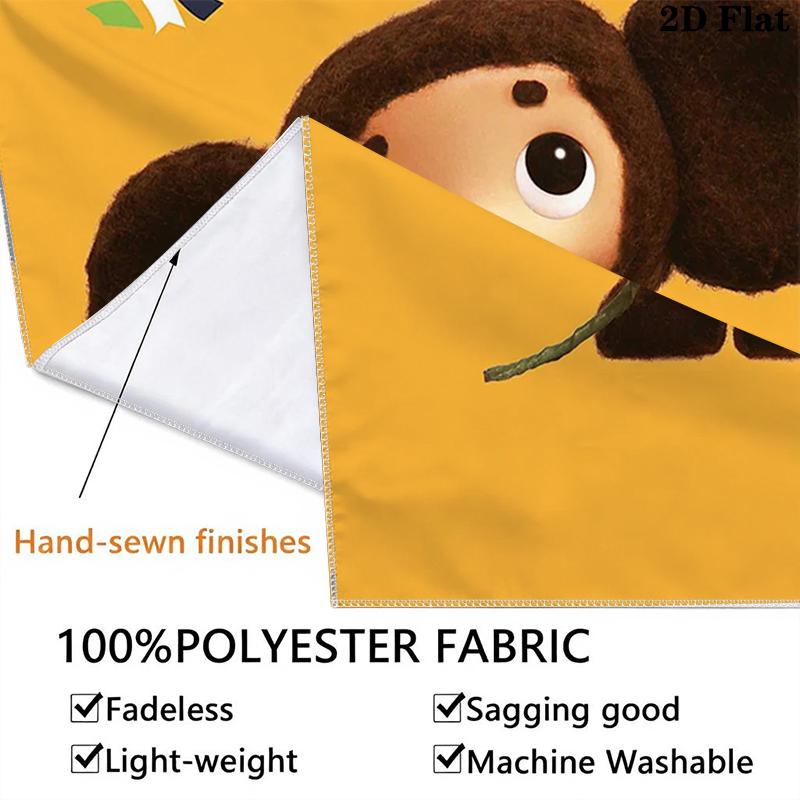 Cheburashka Wall Tapestry Aesthetic Wall Hanging Printed Fabric Blanket Decorative Tapestries for Bedroom Living Room Home Decor