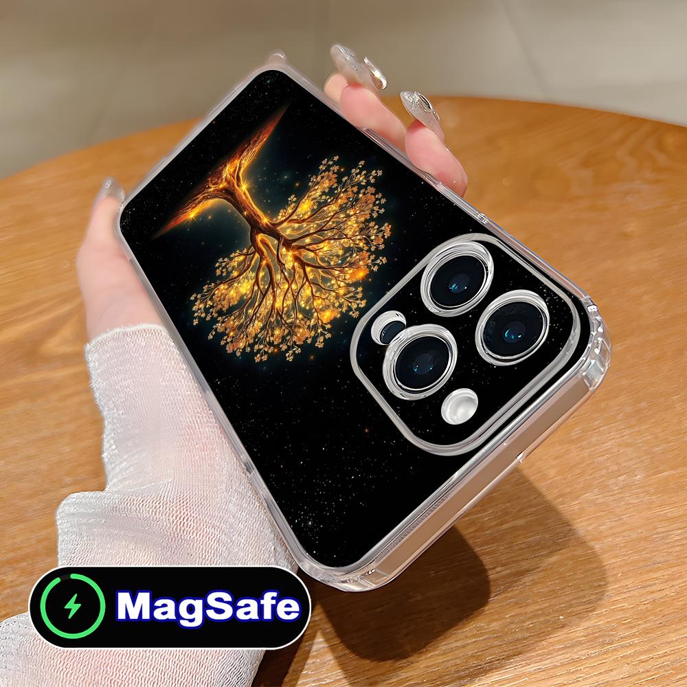 Coque de téléphone portable Arbre de Vie du Monde pour iPhone 17 16 15 14 13 12 11 Air Pro Max Plus Mini Magsafe Coque Transparente Colorée