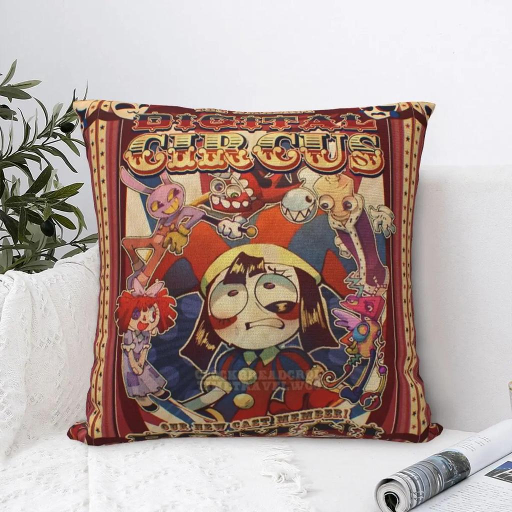 WELCOME TO THE AMAZING DIGITAL CIRCUS Pillowcase Polyester Cushion Cover Decoration Pillow Case Cover Home Square 40X40cm