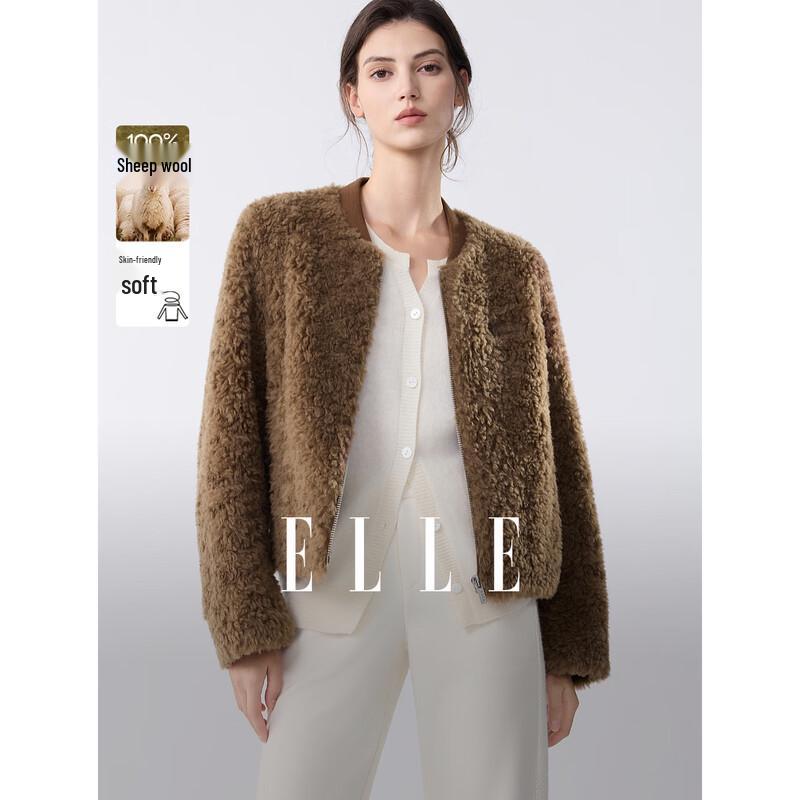 ELLE 100% Lambswool Retro Short Jacket M