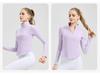 NUF Women's Autumn/Winter Nude-Feel Stand-Collar Half-Zip Yoga T-Shirt - Waist-Slimming Long-Sleeve Fitness Top