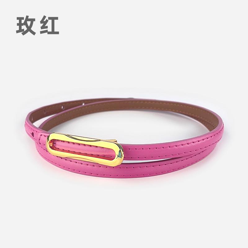 Leather Women'S Thin Belt Cowhide With Casual Pants Dress Women'S Thin Belt