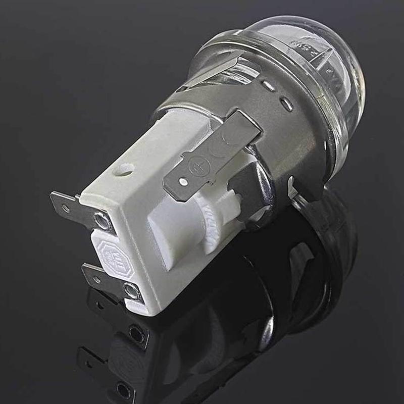 1 Pc Microwave Lamp Oven Light Bulb W/ Base 25W Voltage 110V / 250V Flat Head Tempered Glass Heat Temp Resistant 500℃