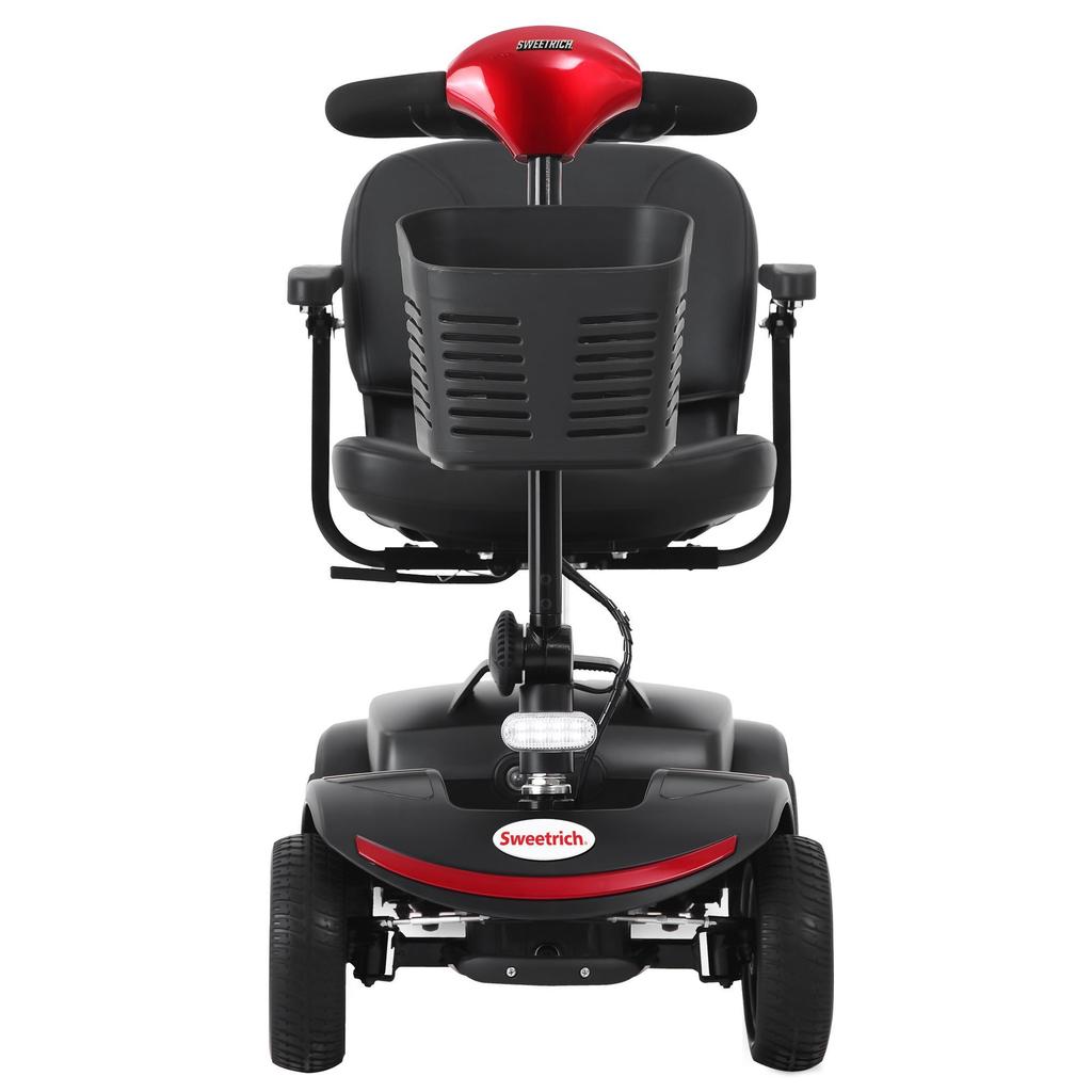 Elderly Electric Four Wheel Scooter S1 Sport Foldable Four Wheel Electric Scooter 300W 12AH Advanced Mobile Bicycle Red