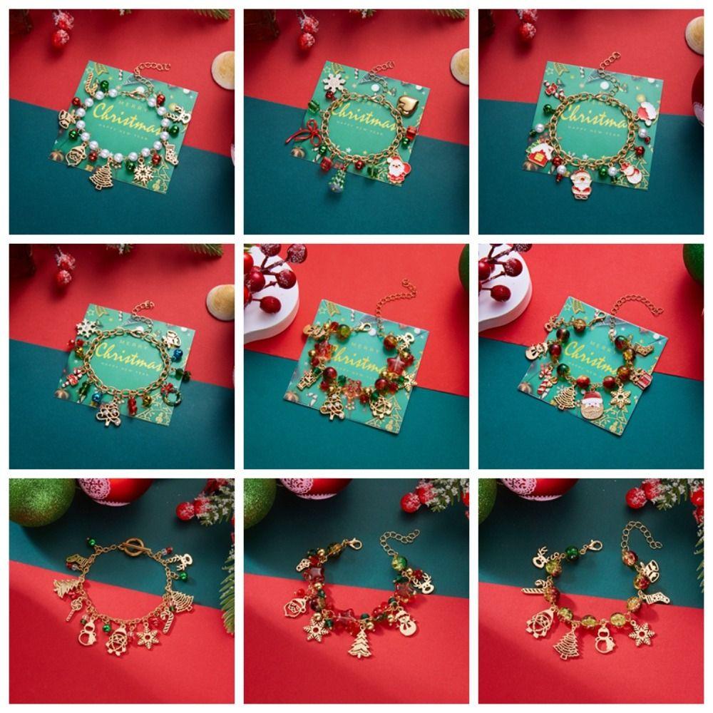 Charming Style Xmas Elk Wristband Vibrant Colors Snowflake Pendant Bangles Boutique Stores