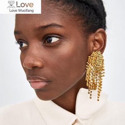 Luxury Rhinestone Dangle Earrings For Women Wedding Jewelry Big Long Tassel Crystal Earrings Trend