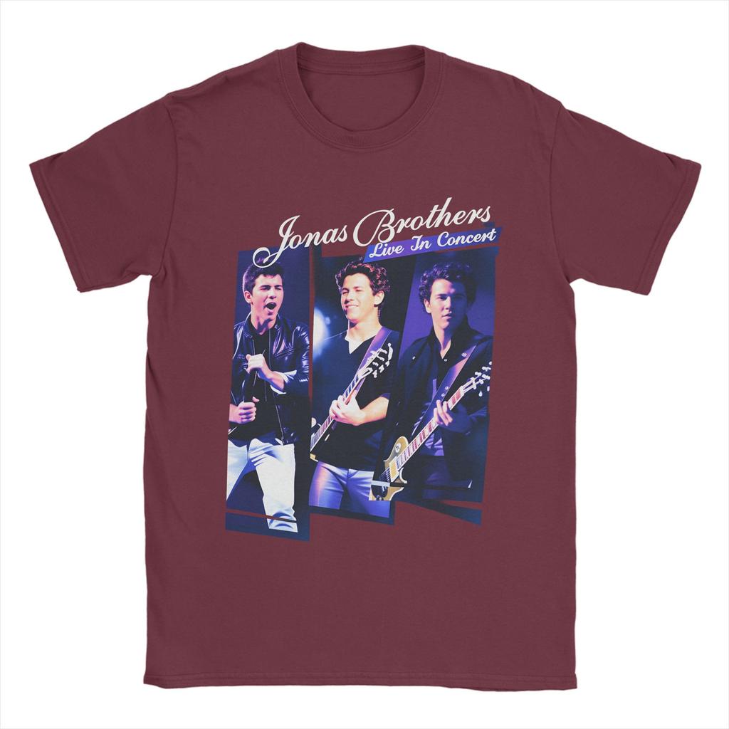 Jonas Brothers Concert Tour TShirt Beach 100 Cotton TShirts For Couple Harajuku Casual Tee Shirt Short Sleeve Awesome Tops