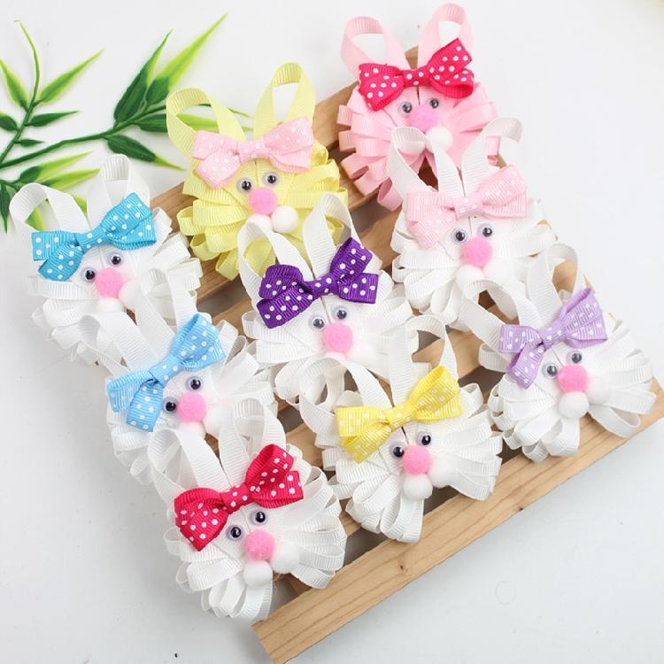Lovely Hair Barrette Easter Festival Bunnies/Chick Hair Clip with Bowknot For Little Girl and Adult Holiday Theme Headwear