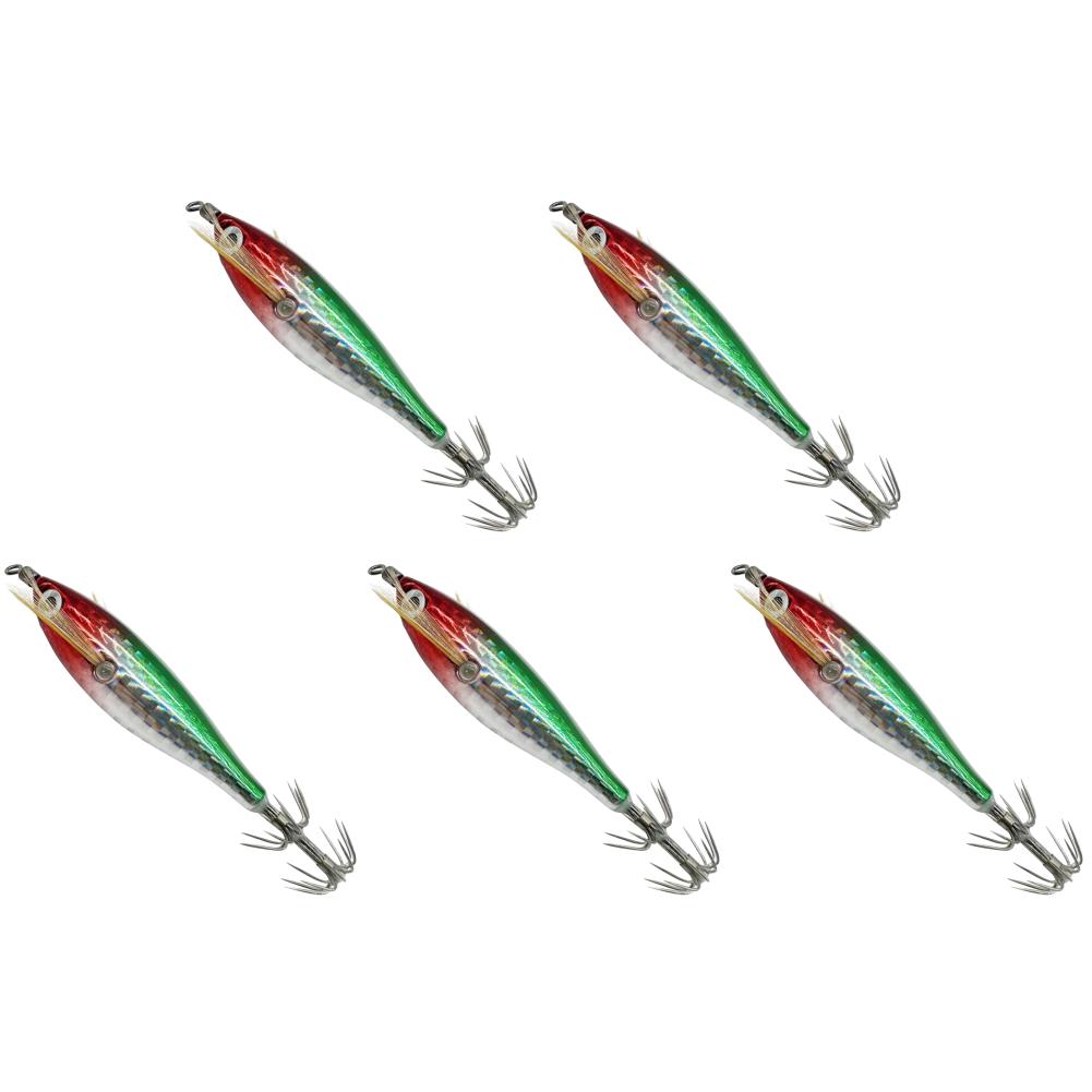 2-10PCS 5.5g Laser Luminous Floating Horizontal Wood Shrimp Lure Squid Jigging Shrimp Hook Octopus Cuttlefish Fishing Baits