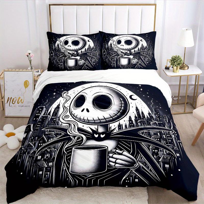 3pcs Night Sky Jack Bedding Set - Includes 1 Quilt Cover and 2 Pillowcases, Comfortable Bedding with Stylish Design for Bedroom, Machine Washable