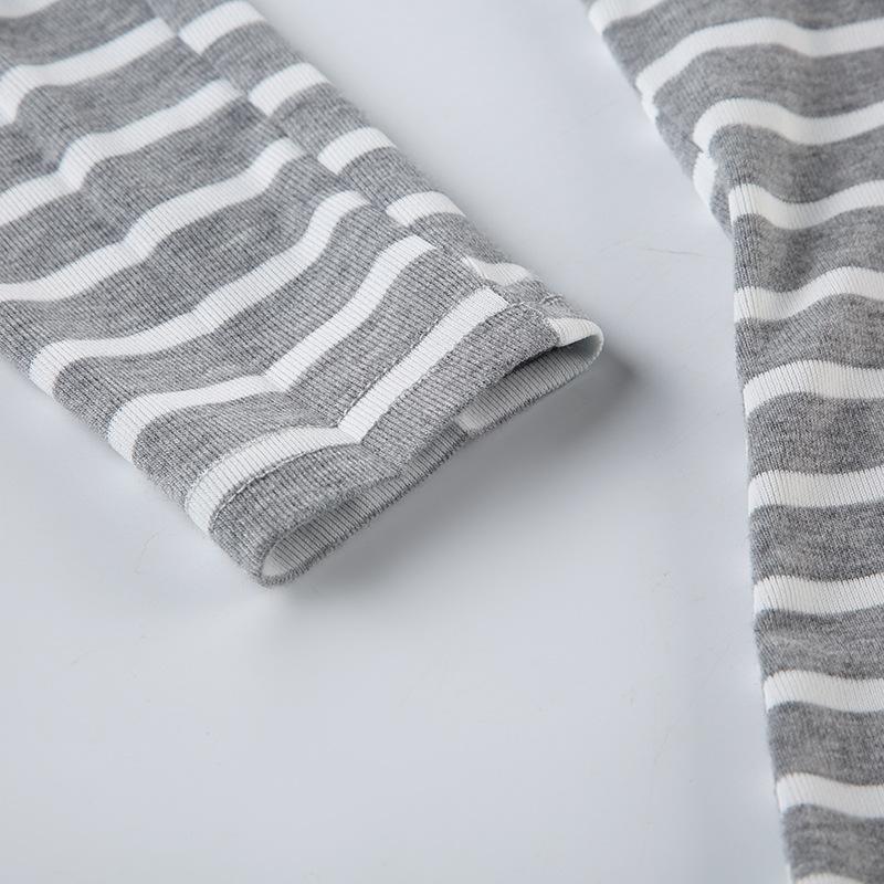 Spring and Autumn Models Women's Street Slim Personality Bottoming Casual One Shoulder Long-sleeved Striped T-shirt