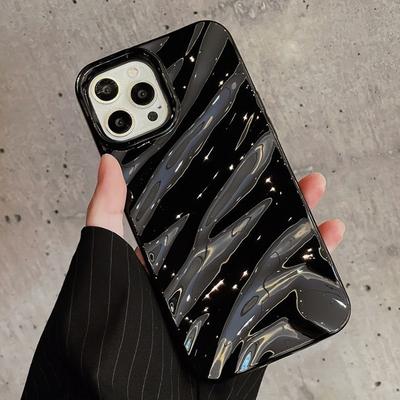 Luxury 3D Silk Ripple Wavy Case For iPhone 15 14 13 11 12 Pro Max X XS XR 7 8 Plus SE Shockproof Protective Soft Silicone Cover