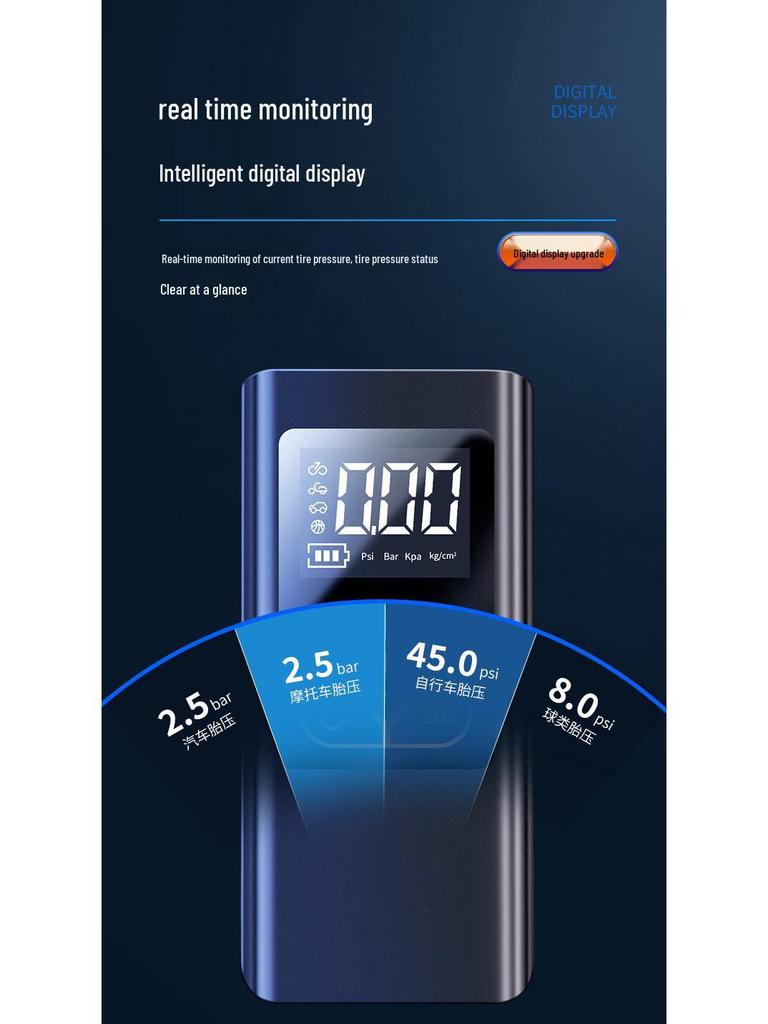 Portable Wireless Electric Tire Inflator Pump