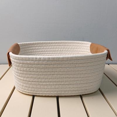 Cotton Woven Storage Basket Fruit Decorative Rustic Picnic Hamper for Bread