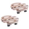 KADAX Blumentopfständer, Blumentopf auf Rollen, Holz, runde Plattform, 30 cm