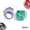 New Trendy Colorful Rhinestone Resin Finger Rings for Women Sweet Chunky Irregular Geometric Rings Valentine's Day Jewelry Gift