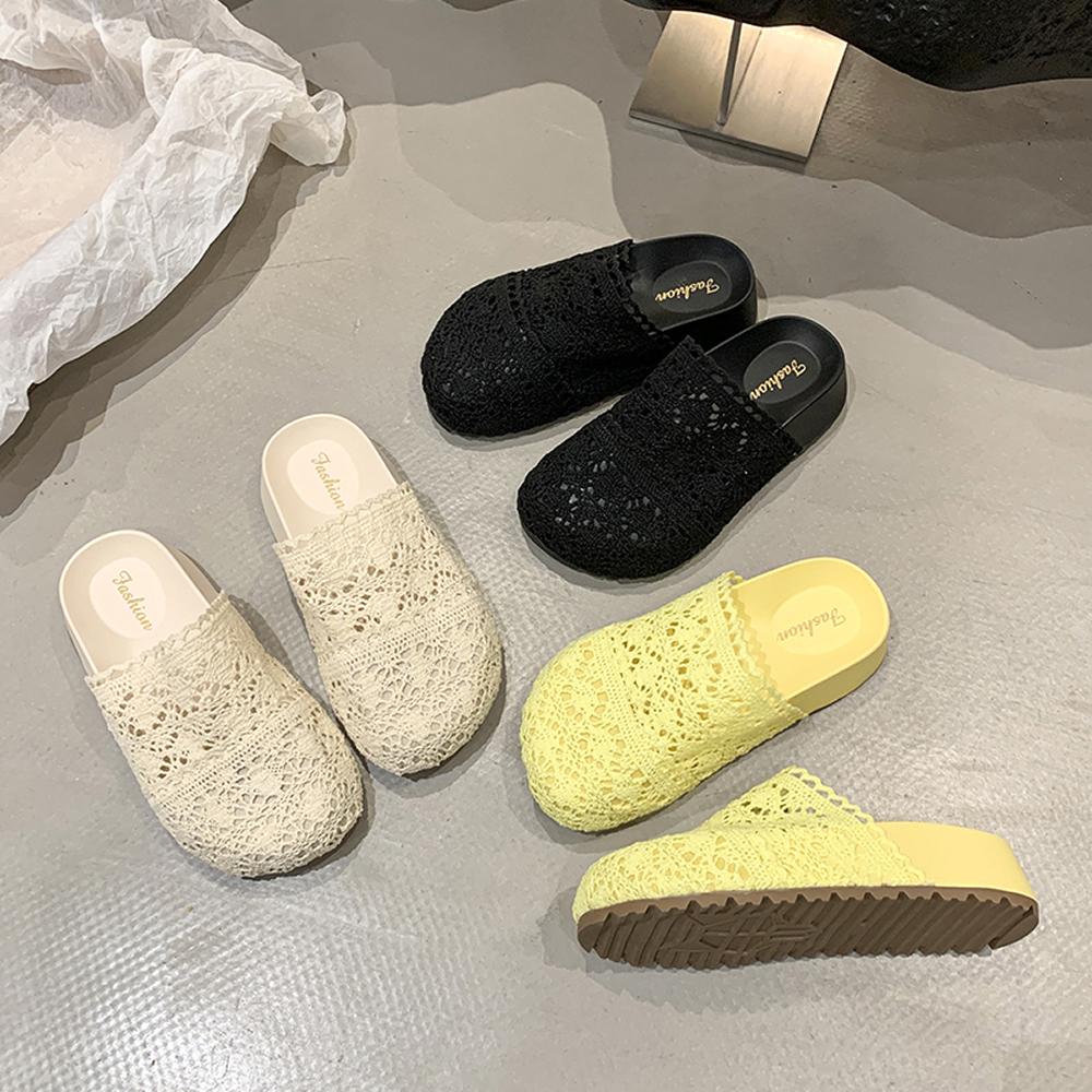 Platform Women Slippers Flats Casual Mules Shoes Designer Sandals 2025 Summer Fashion Slides New Slingback Mujer De Zapatillas