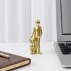 Modern Abstract Man and Dog Statue Desktop Decoration, Resin Pet Lover Gift for Home Office Shelf, Minimalist Human & Puppy Sculpture Figurine for