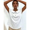 Summer Solid Color Short Sleeve Lapel Button Women's Shirt Blouse, European & American Style Crossbody Women's Top for JOOM Leisure