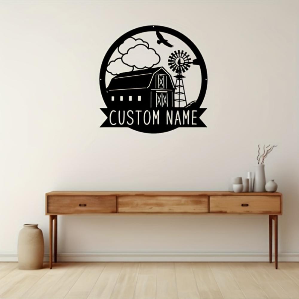 Einzigartiges Personalisiertes Modernes Farmhaus Metall Scheune Windmühle Schild Rustikale Wandkunst Ranch Bohemian Wiederverwendbare Dekoration