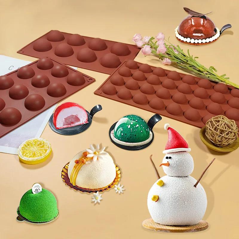 Silicone Hemispheric Chocolate Mold 3d Half Ball Cookie Mousse Cake Dessert Fondant DIY Mould Kitchen Non-stick Baking Tools