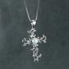 Ins Platinum Cross Flower Vine Pendant Necklace Niche Design Personalized Clavicle Chain