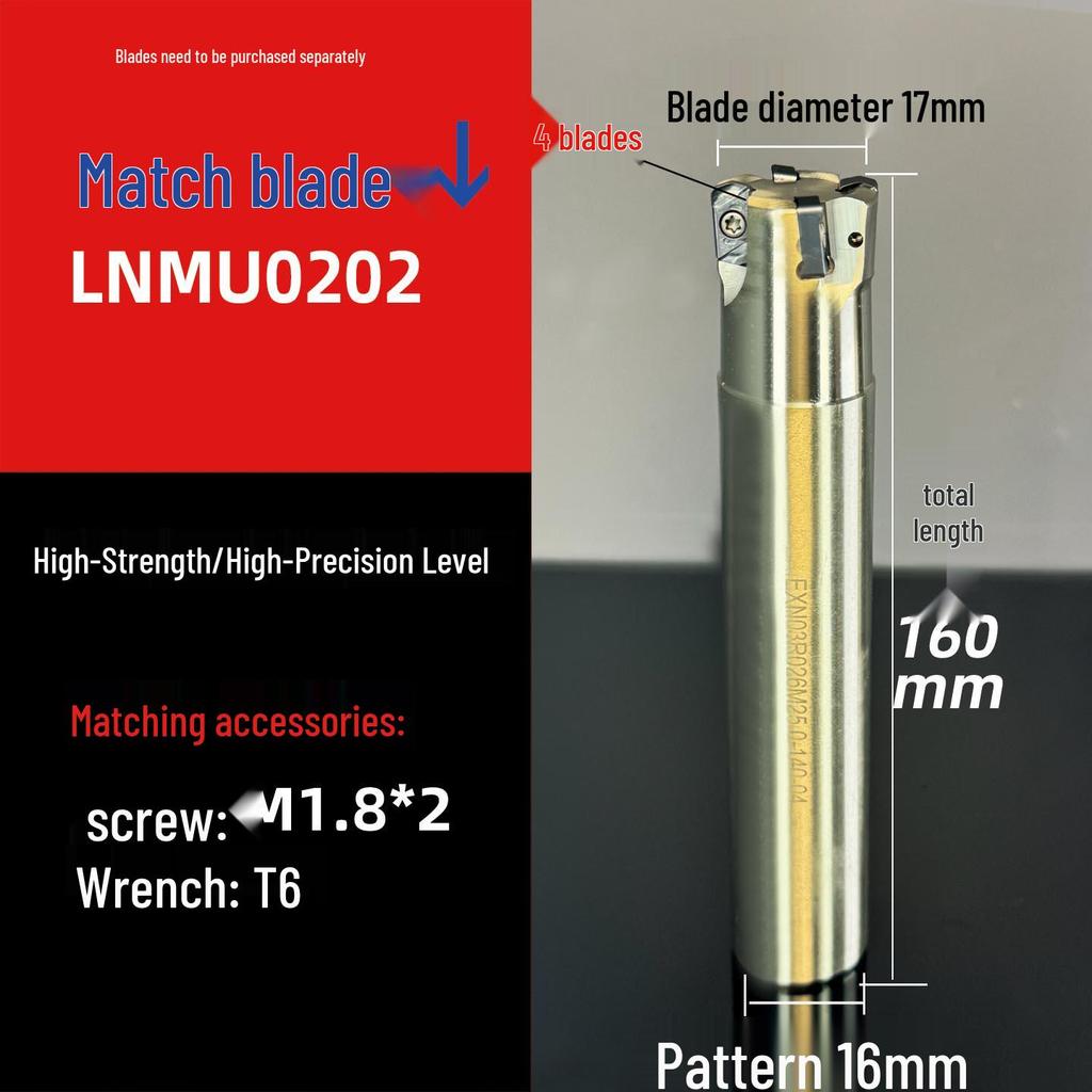 Shock-Resistant Fast Feed Milling Cutter Holder with Double-Sided Exn03R Toshiba lnmu0303 Insert for 4NTE90 Roughing.