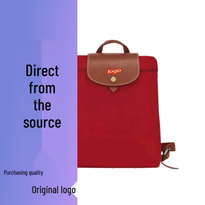 French Dragon Inlay Waterproof Nylon Backpack with Phone and ID Pocket - Women's Casual Street Style