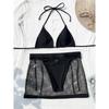 3PCS With Hollow Out Skirt Halter Bikini Female Swimsuit Women Swimwear Three-pieces Bikini Set Bather Bathing Suit Swim