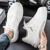 Fashion Men's White Sneakers Spring Autumn Fashion Height Increase Outdoor Non Slip Casual Shoes Breathable Cross Tied Comfortable Flats