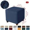 Premium 1PC Soft Velvet Ottoman Stool Cover Stretch Square Footstool Covers Living Room All-inclusive Footrest Slipcovers housse de pouf