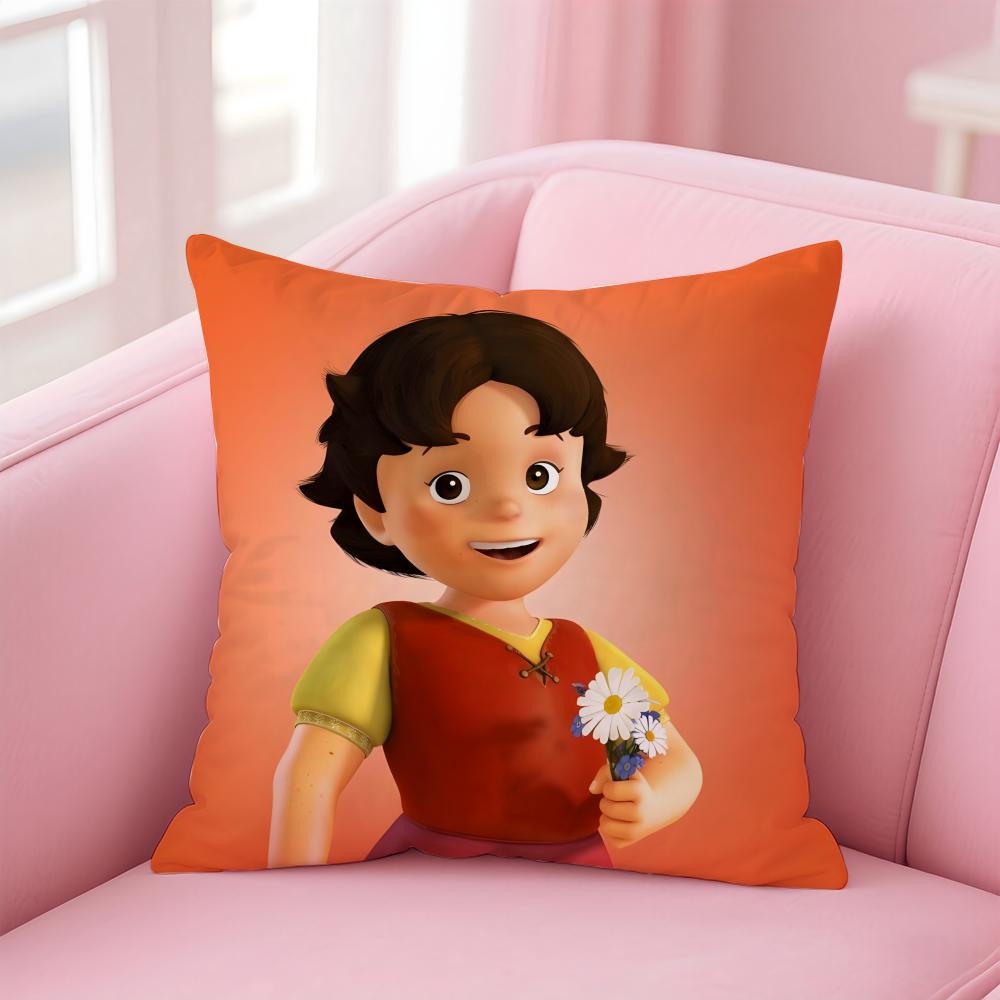 

anime h-Heidi Cushion Cover Comfortable Reversible Pillow Cover Ideal for Car Sofa Bedroom & Beyond 12x12Inch