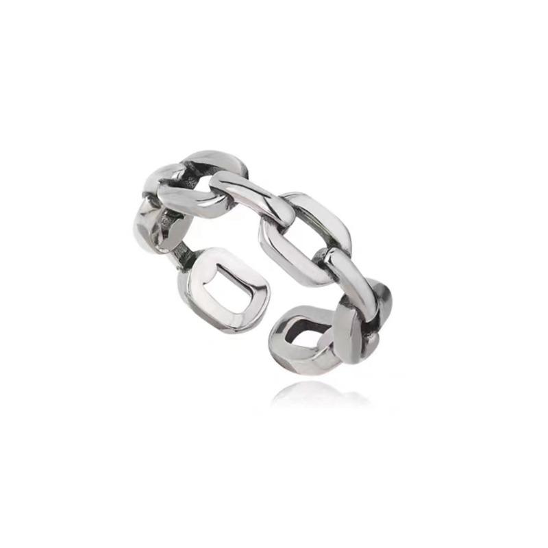 BELLA BOX Vícevrstvý prsten s překříženými liniemi a nápisem Eternal, korejská verze, imitace stříbra S925, thajské stříbro, trendový prsten na ukazováček, otevřený prsten pro ženy