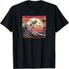 Knorziger Skelett-Surfer Retro Sonnenuntergang Stammesmuster Cooles Surf-T-Shirt