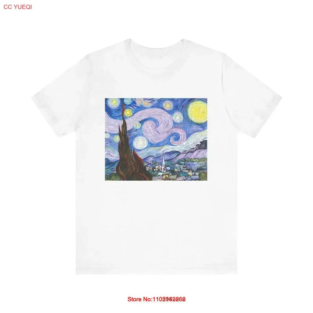 The Starry Night 1889 By Vincent Van Gogh Unisexs Cotton Crew T Shirt Vintage Fashion Designer Clothes Versatile Homme