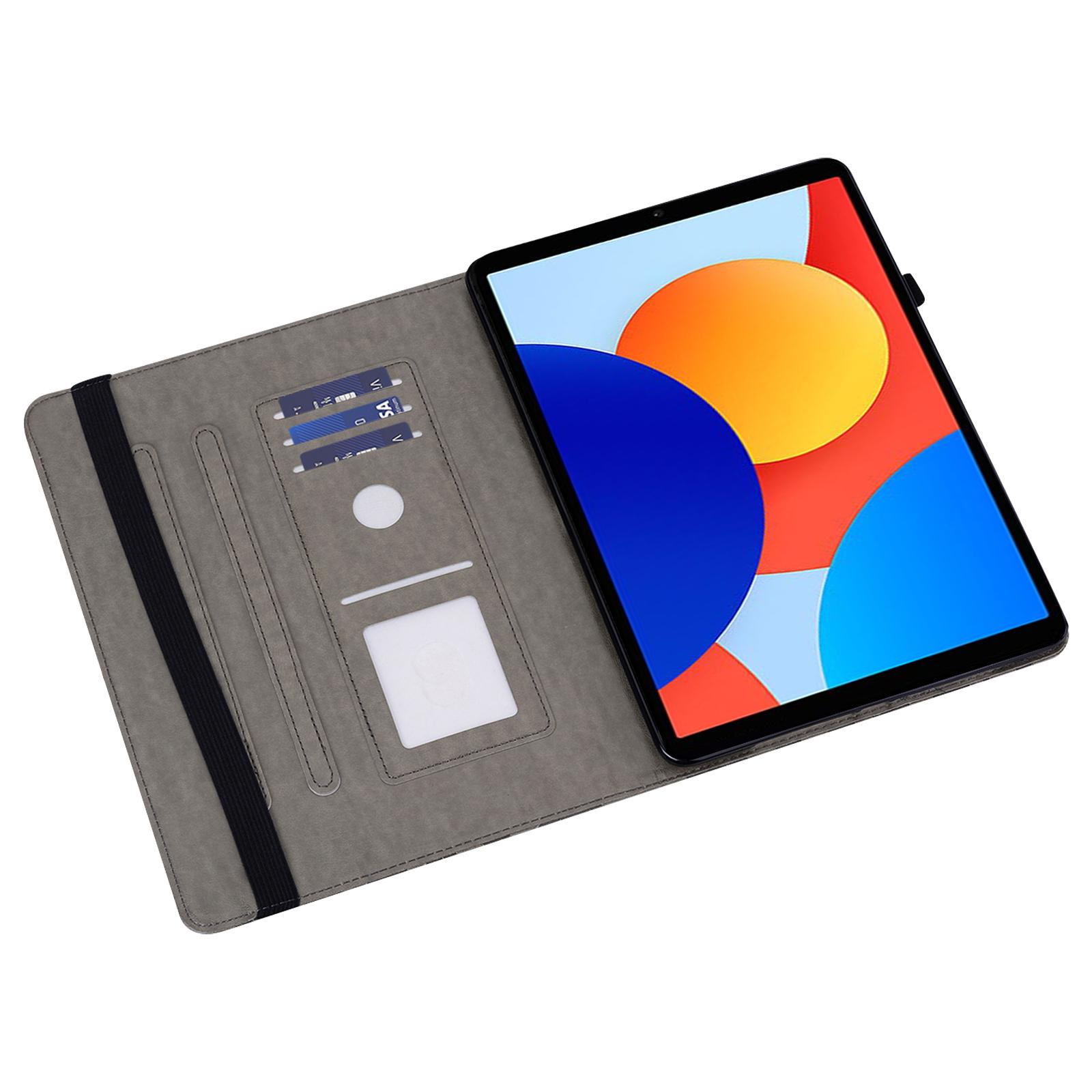 

For Xiaomi Redmi Pad SE 4G 8.7 inch Case PU Leather Stand Tree Deer Pattern Tablet Cover Grey