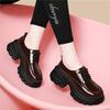 Thick-soled Loafers for Women, Casual Early Autumn High Heels, Patent Leather Shoes, Casual Work Shoes